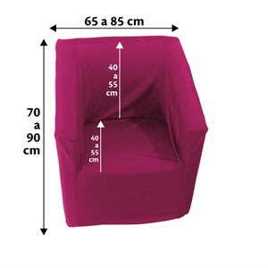 Capa Poltrona Ferradura Quadrada:rosa Pink