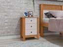 Ver imagem 7 de Mesa de Cabeceira 3 Gavetas Maggiore New - Lp - Rei de Casa Amendoa Clean/Off White