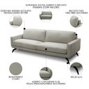 Ver imagem 3 de Sofá 3 Lugares para Sala Living 210cm Vults L08 Couro Pérola - Mpozenato