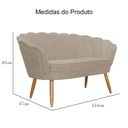 Ver imagem 5 de Namoradeira Sofá Pétala 2 Lugares Suede Bege Visalar Móveis