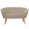 Namoradeira Sofá Pétala 2 Lugares Suede Bege Visalar Móveis - 1