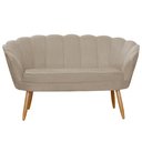 Ver imagem 1 de Namoradeira Sofá Pétala 2 Lugares Suede Bege Visalar Móveis
