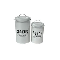 Kit de 2 Latas para Cookies e Açúcar com Tampa Hérmetica - 1