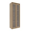 Ver imagem 3 de Armário Multiuso 60x160,5cm 2 Portas de Vidro 4 Nichos Amêndoa AM3111