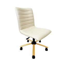 Cadeira Escritório Jaque Cor Off White Base Dourada com Regulagem de Altura Poltronas do Sul - 1