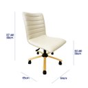 Ver imagem 4 de Cadeira Escritório Jaque Cor Off White Base Dourada com Regulagem de Altura Poltronas do Sul