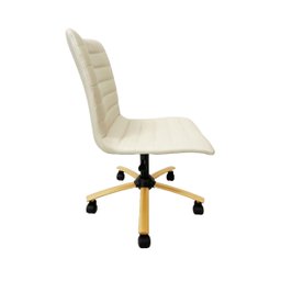 Cadeira Escritório Jaque Cor Off White Base Dourada com Regulagem de Altura Poltronas do Sul - 5