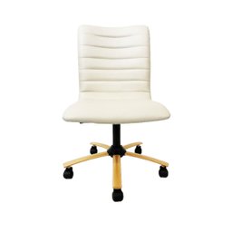 Cadeira Escritório Jaque Cor Off White Base Dourada com Regulagem de Altura Poltronas do Sul - 3