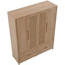 Ver mais imagens de Guarda Roupa Solteiro 4 Portas 4 Gavetas 178cm Madeira Maciça Benton F06 Tauari - Lyam Decor
