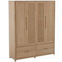 Ver imagem 7 de Guarda Roupa Solteiro 4 Portas 4 Gavetas 178cm Madeira Maciça Benton F06 Tauari - Lyam Decor