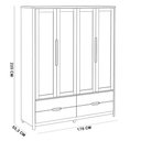 Ver imagem 6 de Guarda Roupa Solteiro 4 Portas 4 Gavetas 178cm Madeira Maciça Benton F06 Tauari - Lyam Decor