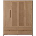 Ver imagem 2 de Guarda Roupa Solteiro 4 Portas 4 Gavetas 178cm Madeira Maciça Benton F06 Tauari - Lyam Decor
