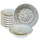 Ver imagem 1 de Kit 6 Bowl Melamina Mandy Gray 19cm Muito Resistente Piscina Praia Material Tipo Plastico Rigido
