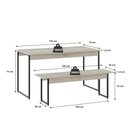 Ver imagem 5 de Mesa de Jantar com 2 Bancos Estilo Industrial Tub Snow / Est.preta
