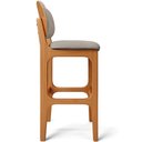 Ver imagem 7 de Kit 3 Banquetas Alta Bar Cozinha Sala Jantar Fixa Betta L02 Imbuia Linho Bege - Lyam Decor