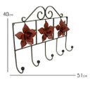 Ver imagem 2 de Cabide de Parede em Ferro Rústico em Ferro e Lata com Flores Artesanais Libertas Rosas Artesanato Ve