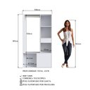 Ver imagem 6 de Guarda-Roupa Closet com 1 Porta e 1 Gaveta 100cm Multimóveis Crpro-CLO002 Branco
