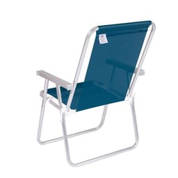Cadeira de Praia Alta Alumínio Conforto 120 Kg Mor Cor:azul Azul - 2