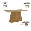 Ver imagem 2 de Mesa de Jantar Tampo Vidro 160cm 6 Lugares Canto Curvo Melina H02 - D'Rossi