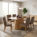 Ver imagem 4 de Mesa de Jantar Tampo Vidro 160cm 6 Lugares Canto Curvo Melina H02 - D'Rossi