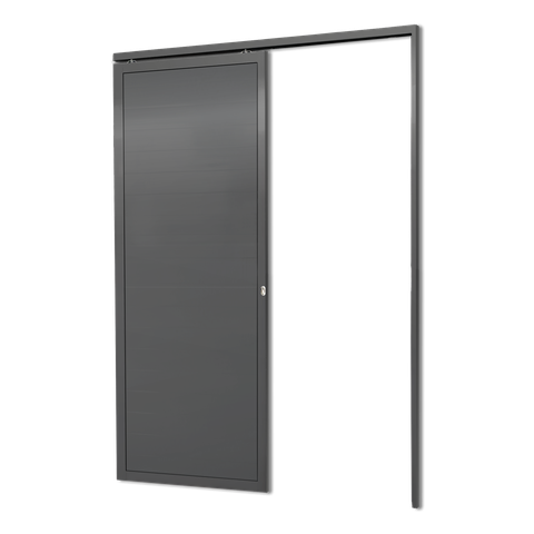 Porta de Correr Suspensa Lambril Dir L.25 Cinza 210x80 Brimak