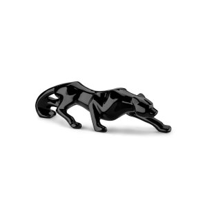 Escultura Estátua Decorativa Enfeite Pantera Ataque 37x10 Cm:preto Brilho