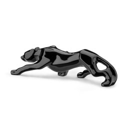 Escultura Estátua Decorativa Enfeite Pantera Ataque 37x10 Cm:preto Brilho - 2