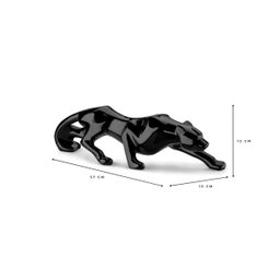 Escultura Estátua Decorativa Enfeite Pantera Ataque 37x10 Cm:preto Brilho - 4