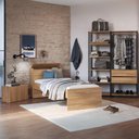 Ver imagem 1 de Quarto Completo com Cama Solteiro com Colchão Incluso e Baú Embutido Multimóveis Mp4343 Preto/