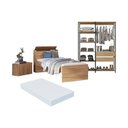 Ver imagem 2 de Quarto Completo com Cama Solteiro com Colchão Incluso e Baú Embutido Multimóveis Mp4343 Preto/