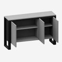Ver imagem 4 de Armário Balcão para Escritório Industrial 3 Portas 136cm Corporate Cinza