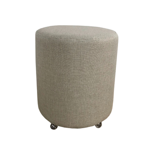 Puff Redondo Não É Segredo Linho Palha Rodinha 40x45 Nspr08l-r