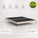 Ver imagem 2 de Cama Base Box Queen Unique Estrutura em Madeira Pés de Ferro Bege Desk Design