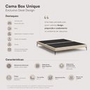 Ver imagem 7 de Cama Base Box Queen Unique Estrutura em Madeira Pés de Ferro Bege Desk Design