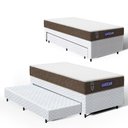 Ver imagem 2 de Cama Box + Colchão Gazin de Molas Ensacadas One Face Air Light + Auxiliar de Espuma Solteiro 88 cm