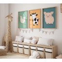 Ver imagem 5 de Kit 3 Quadros Decorativos Infantil - Bichinhos Das Cores NO2 - 40x60 - Moldura Madeira