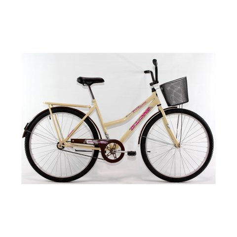 Bicicleta Aro 26 Barra Forte Fem New Bege