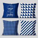 Ver imagem 3 de Kit 4 Capas de Almofadas Decorativa Nossos Sonhos Blue