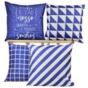 Ver imagem 1 de Kit 4 Capas de Almofadas Decorativa Nossos Sonhos Blue
