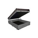 Ver imagem 2 de Cama Box com Baú Casal Abertura Pneumática Colchão Molas Bonnel Suede Cinza