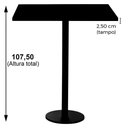 Ver imagem 7 de Mesa Pisa Beta Bistrô Fratini 107,50cm (a) Disco Redondo Preto Tampo Mdp Quadrado Branco 80cm (l)