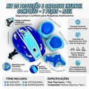 Ver imagem 4 de Kit Proteção Bike Capacete Infantil Completo 7 Peças - Azul