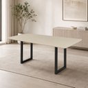 Ver imagem 1 de Mesa de Jantar 4 Lugares Tampo de Vidro 120cm Itália Branco/Preto/Off White