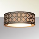 Ver imagem 2 de Luminária de Teto Plafon Palha Cúpula Dupla Bronze 50x16