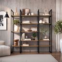 Ver imagem 1 de Estante em Ferro com MDF Estilo Industrial Lisboa Preto