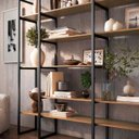 Ver imagem 4 de Estante em Ferro com MDF Estilo Industrial Lisboa Preto