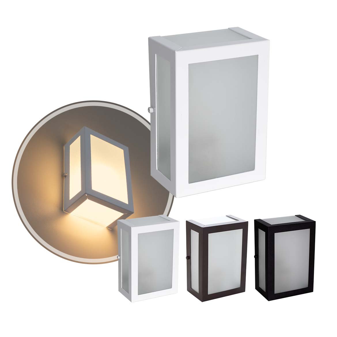 Arandela 5 Vidros Liso em Alumínio P/1xe27 Externo e Interno Branca St2777 - 5