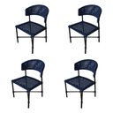 Ver imagem 1 de Kit 4 Cadeiras Hortz Corda Náutica Base em Alumínio Preto/azul Marinho