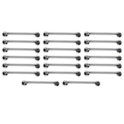 Barra de Apoio 40cm Inox Kit 20 Unidades Idoso Cadeirante Deficiente Banheiro Box Suporte Acessibili