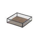 Ver imagem 1 de Bandeja Decorativa em Vidro Metal e Couro Sintético Marrom 15cm Ah0604 Btc